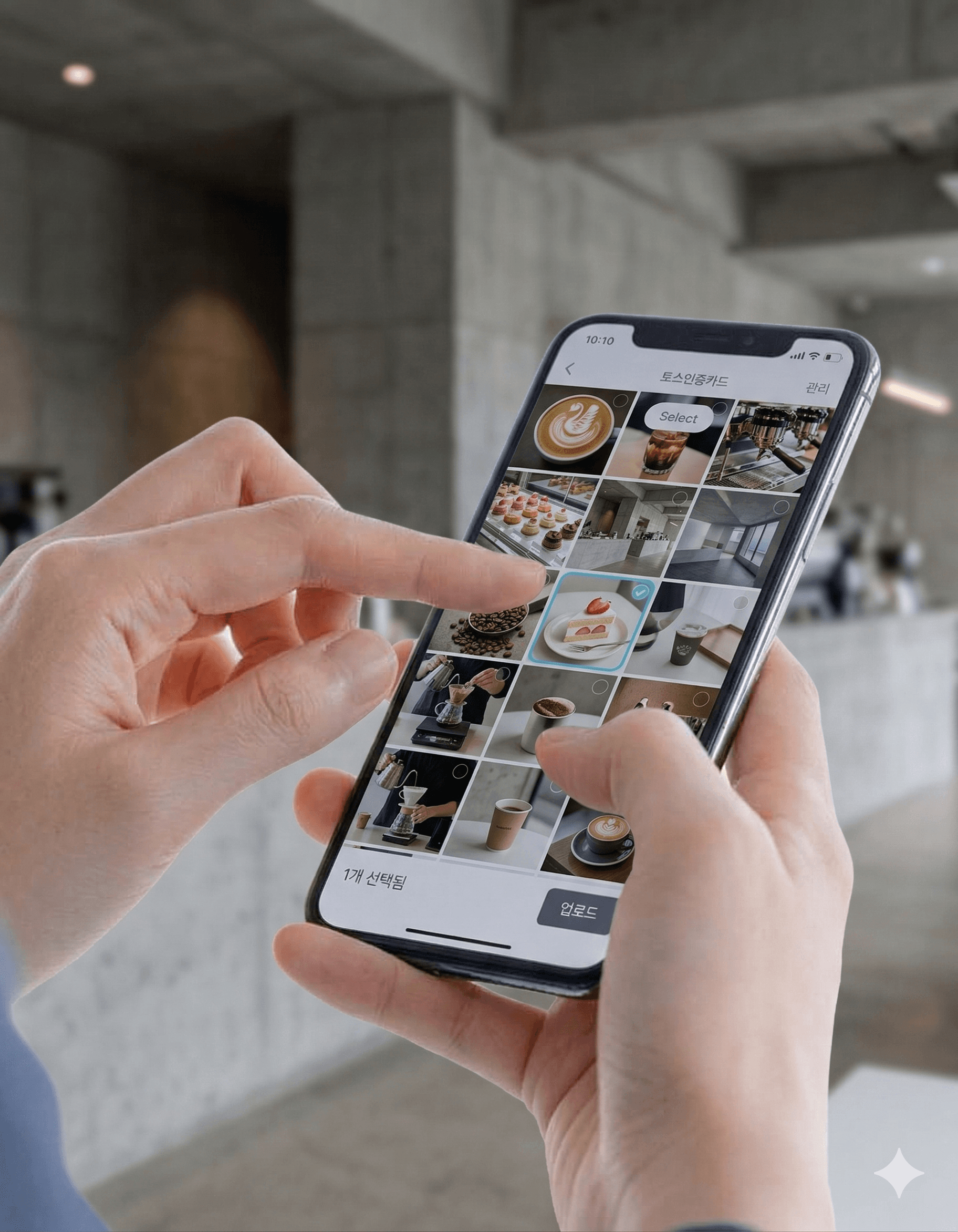 사진을 선택하는 모습